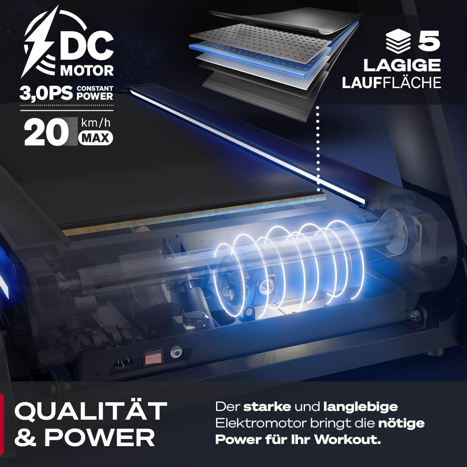 Sportstech sTread Pro/Lite: Klappbares Laufband mit 20 km/h, 17 % Steigung und 7 PS Motor