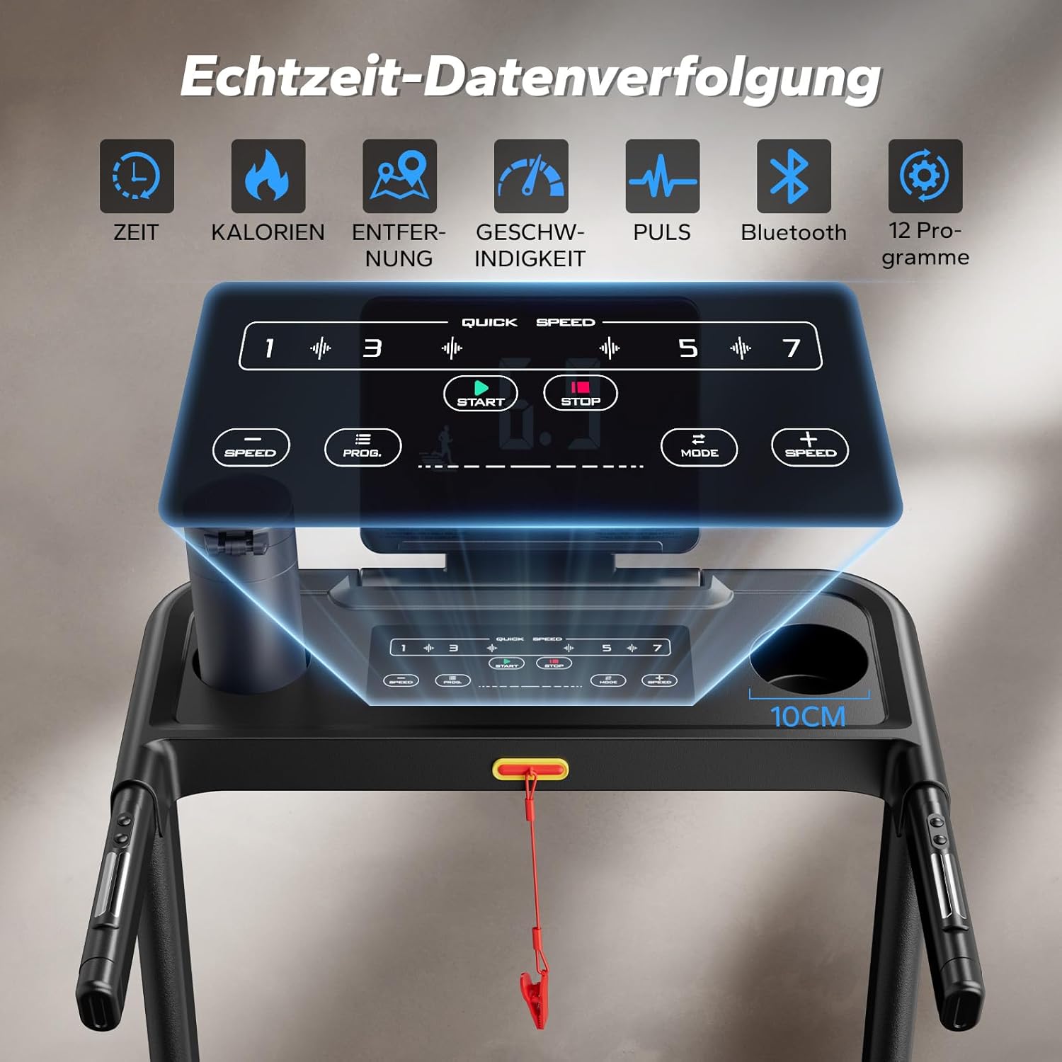 MERACH Klappbares Laufband: 2,5 PS, Steigung, 0,8–12 km/h für Zuhause