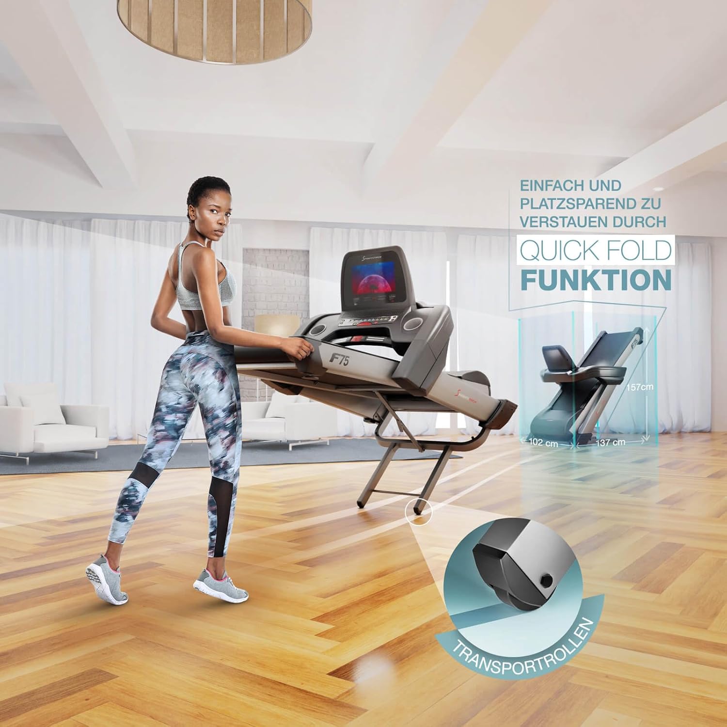 Sportstech F75: Profi-Laufband, klappbar, 7 PS, Android, Made in Germany